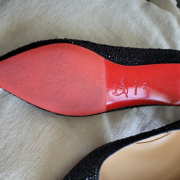 Christian Louboutin black sparkly flats 39 - Picture 3 of 4